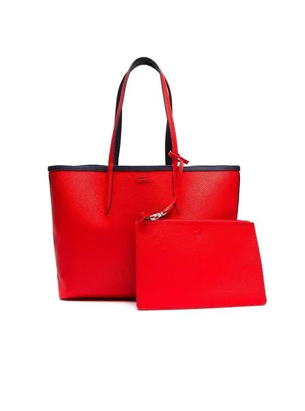 Bolso Lacoste Anna Reversible Marino Y Rojo Para Mujer