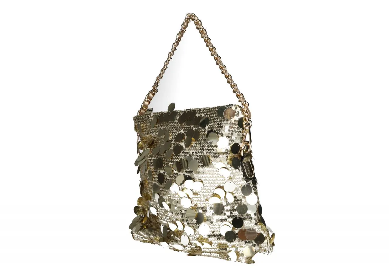 Bolso Oro Lentejuelas Asas Intrcambiables