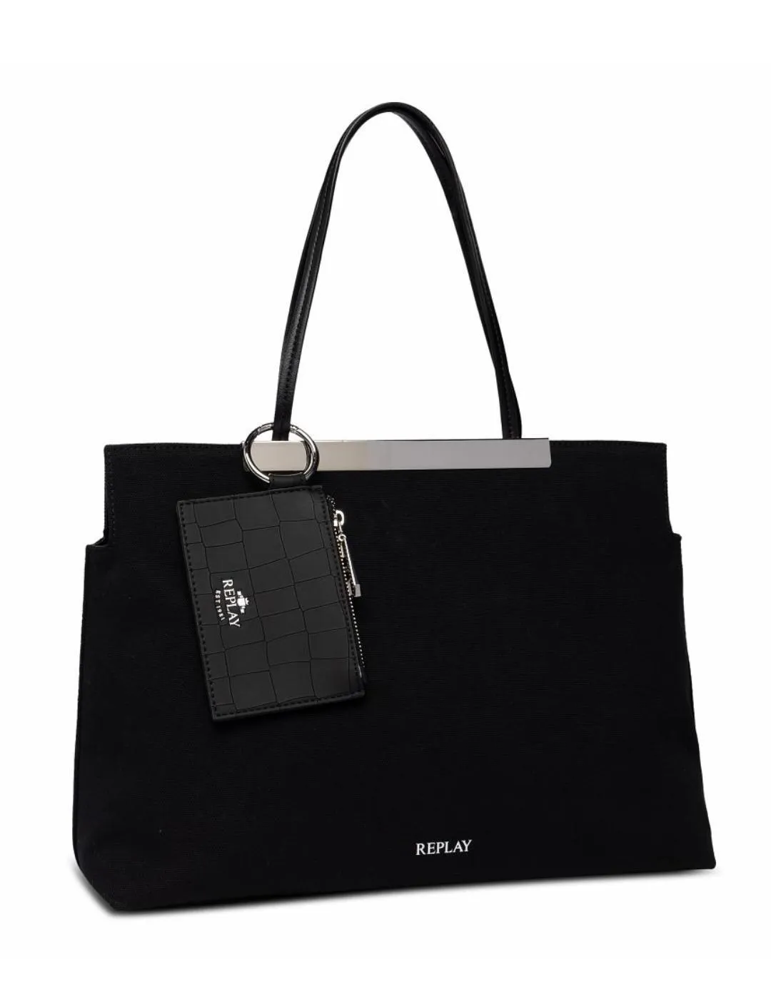 Bolso Replay shopper negro con asas de mujer