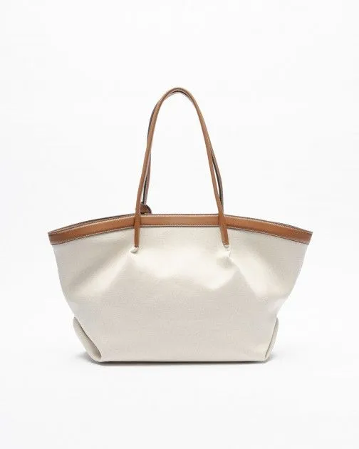 Bolso tote Karl Lagerfeld Hotel Karl MD Tote Canvas Beige