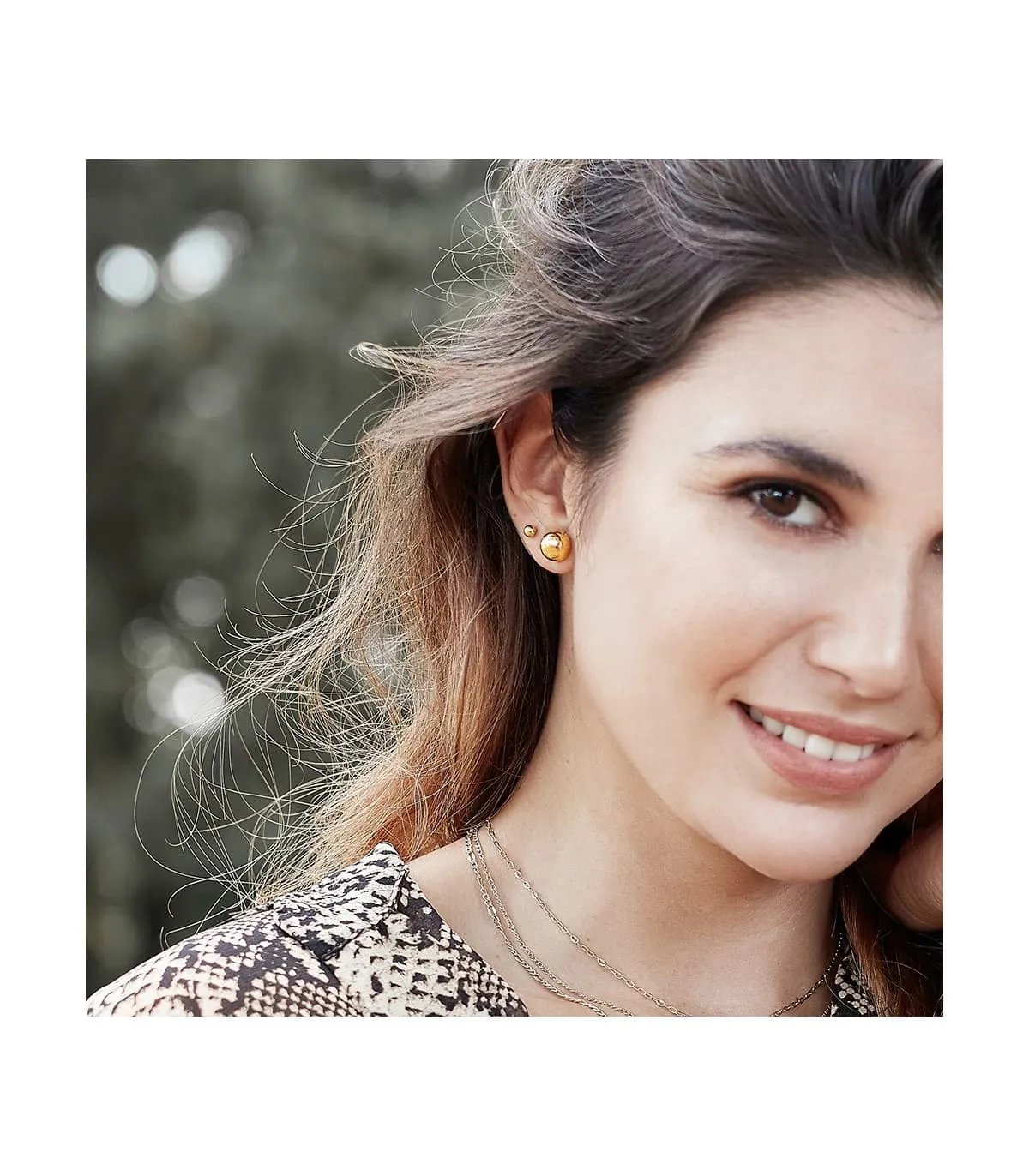 Boucles d'oreilles Sabira Femme Boule Or 18K 10mm