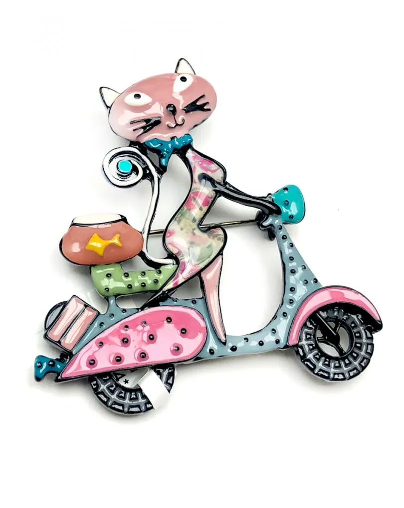 BROCHES ORIGINALES DE BISUTERIA PARA MUJER DE GATOS