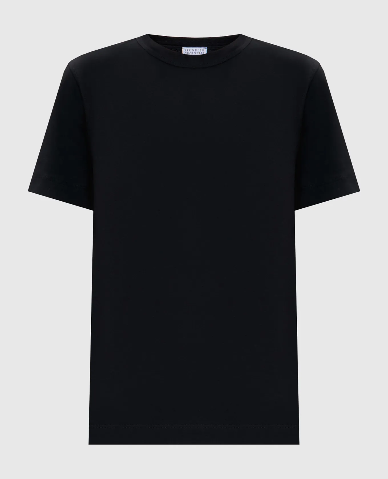 BRUNELLO CUCINELLI BLACK TSHIRT WITH MONIL LACE