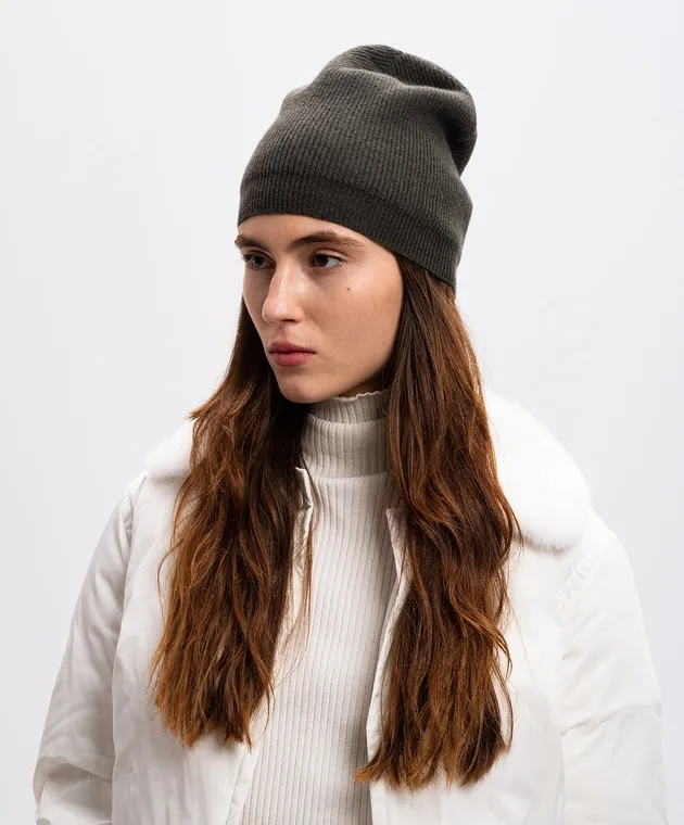 Brunello Cucinelli Green cashmere hat