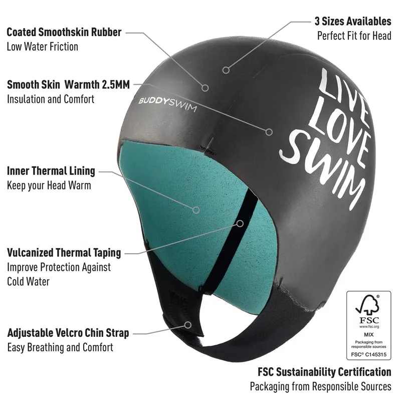 Buddyswim Gorro Neopreno Smooth Skin 2.5mm