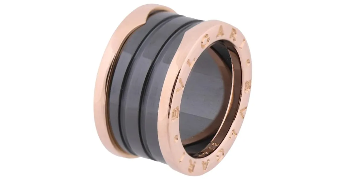 Bulgari Anillo B.Zero1 de tres bandas Bvlgari 750 YG Cerámica 9,4g 50 Dorado 
