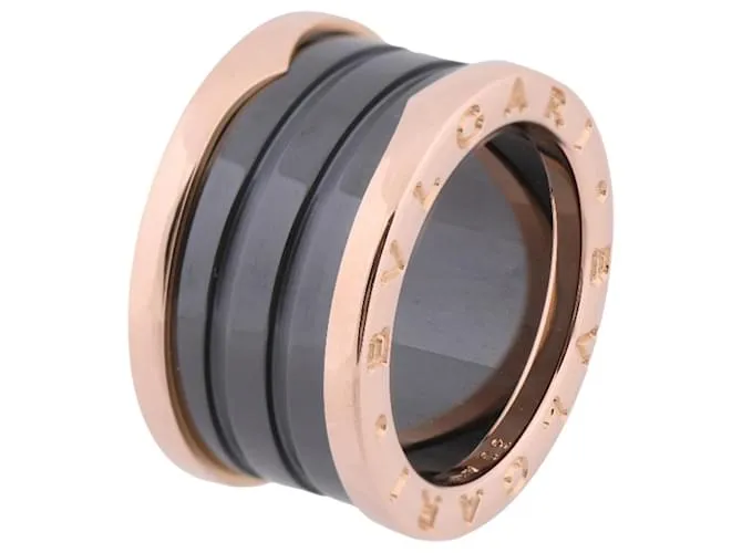 Bulgari Anillo B.Zero1 de tres bandas Bvlgari 750 YG Cerámica 9,4g 50 Dorado 