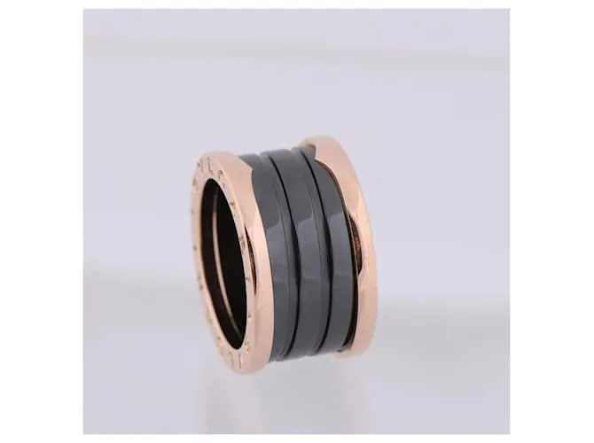 Bulgari Anillo B.Zero1 de tres bandas Bvlgari 750 YG Cerámica 9,4g 50 Dorado 