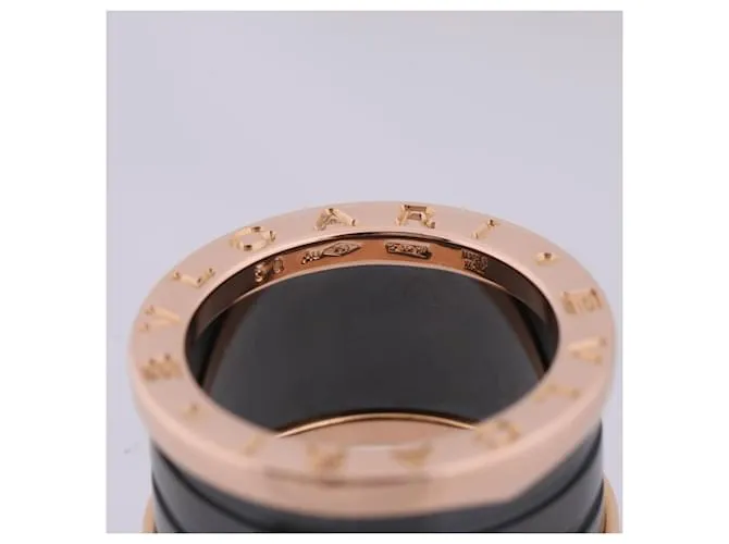 Bulgari Anillo B.Zero1 de tres bandas Bvlgari 750 YG Cerámica 9,4g 50 Dorado 
