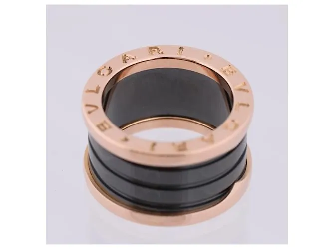 Bulgari Anillo B.Zero1 de tres bandas Bvlgari 750 YG Cerámica 9,4g 50 Dorado 