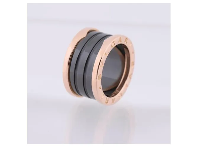 Bulgari Anillo B.Zero1 de tres bandas Bvlgari 750 YG Cerámica 9,4g 50 Dorado 
