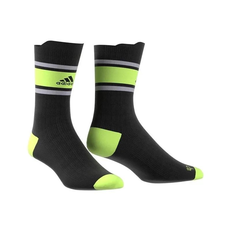 Calcetines Clásicos Adidas Alphaskin Ultralight Performance Negro y Fluor
