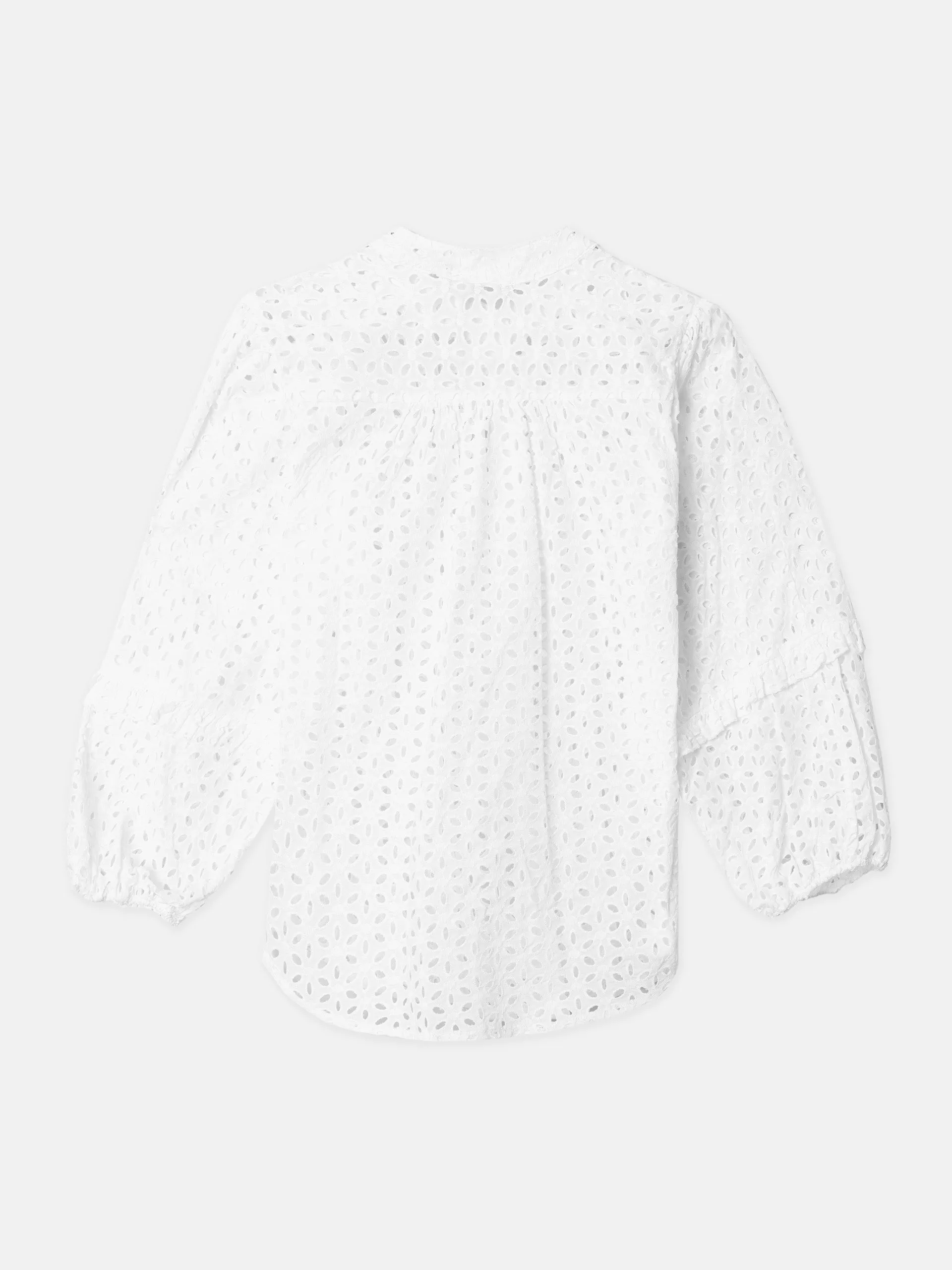 Camisa bordada manga larga blanca