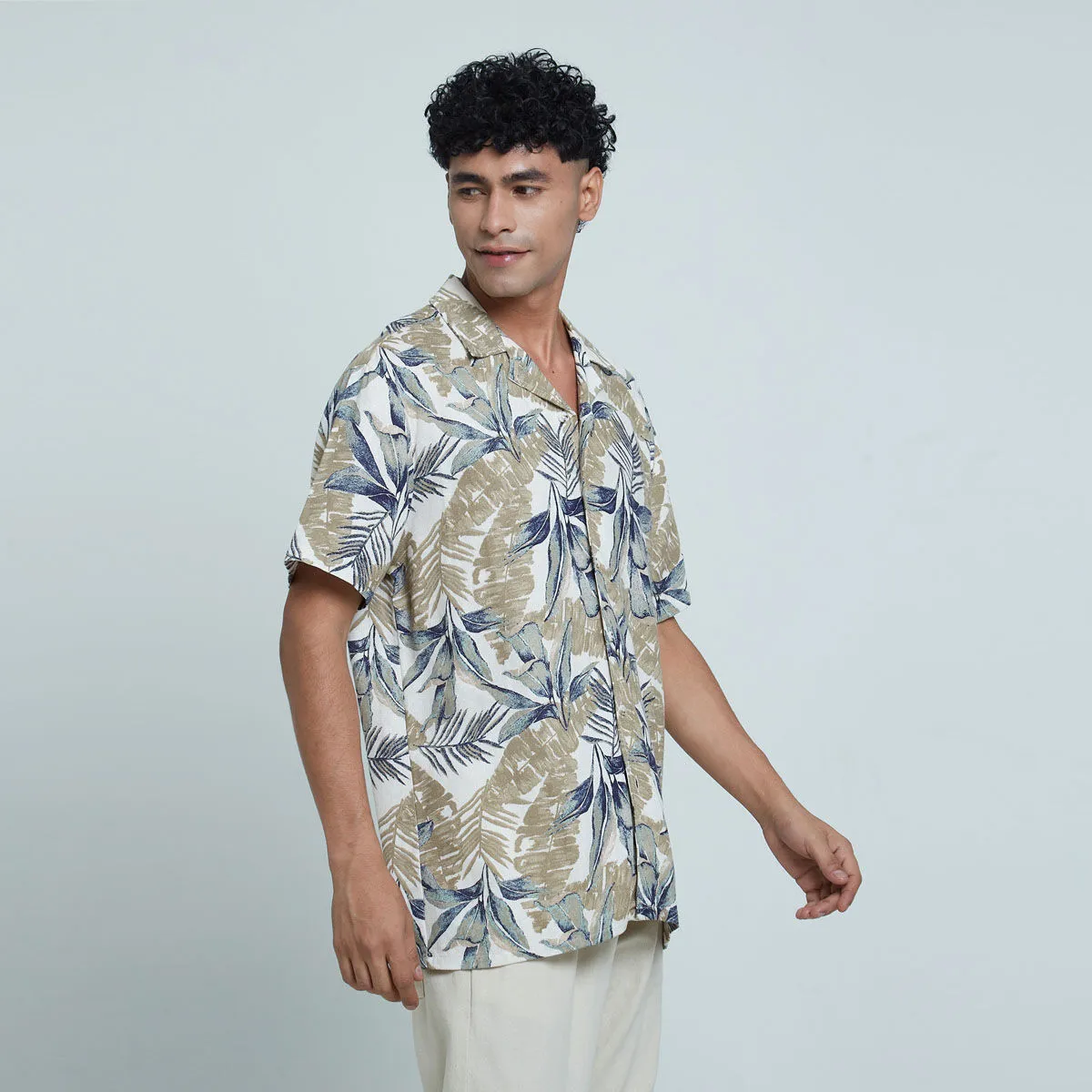 Camisa Con Estampado Tropical