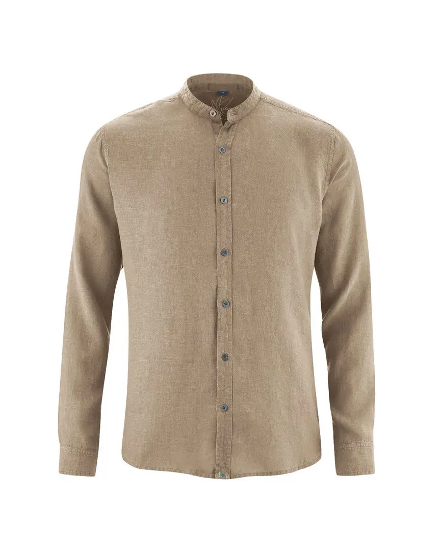 Camisa cuello mao hombre. Tejido 100% cáñamo