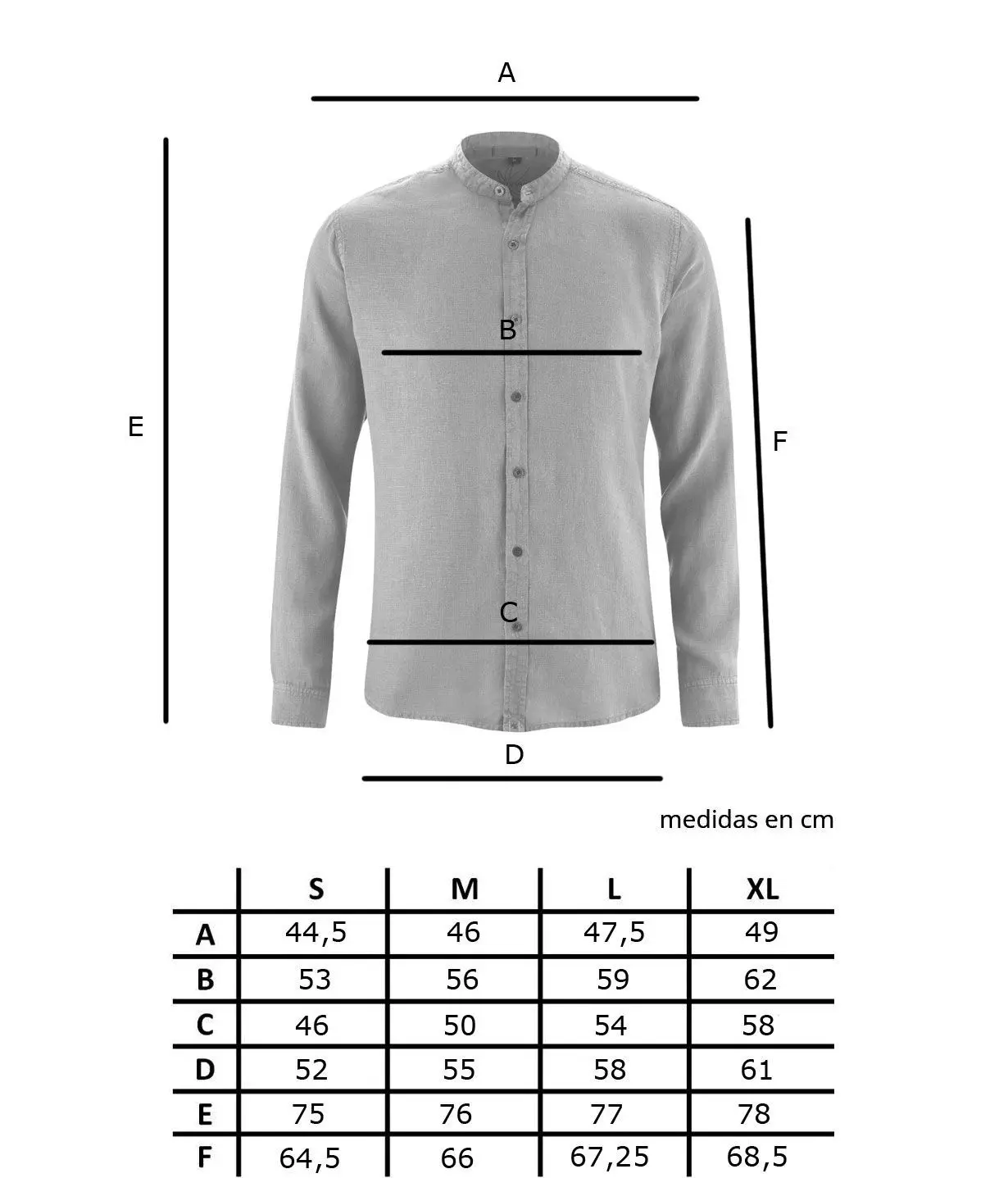 Camisa cuello mao hombre. Tejido 100% cáñamo