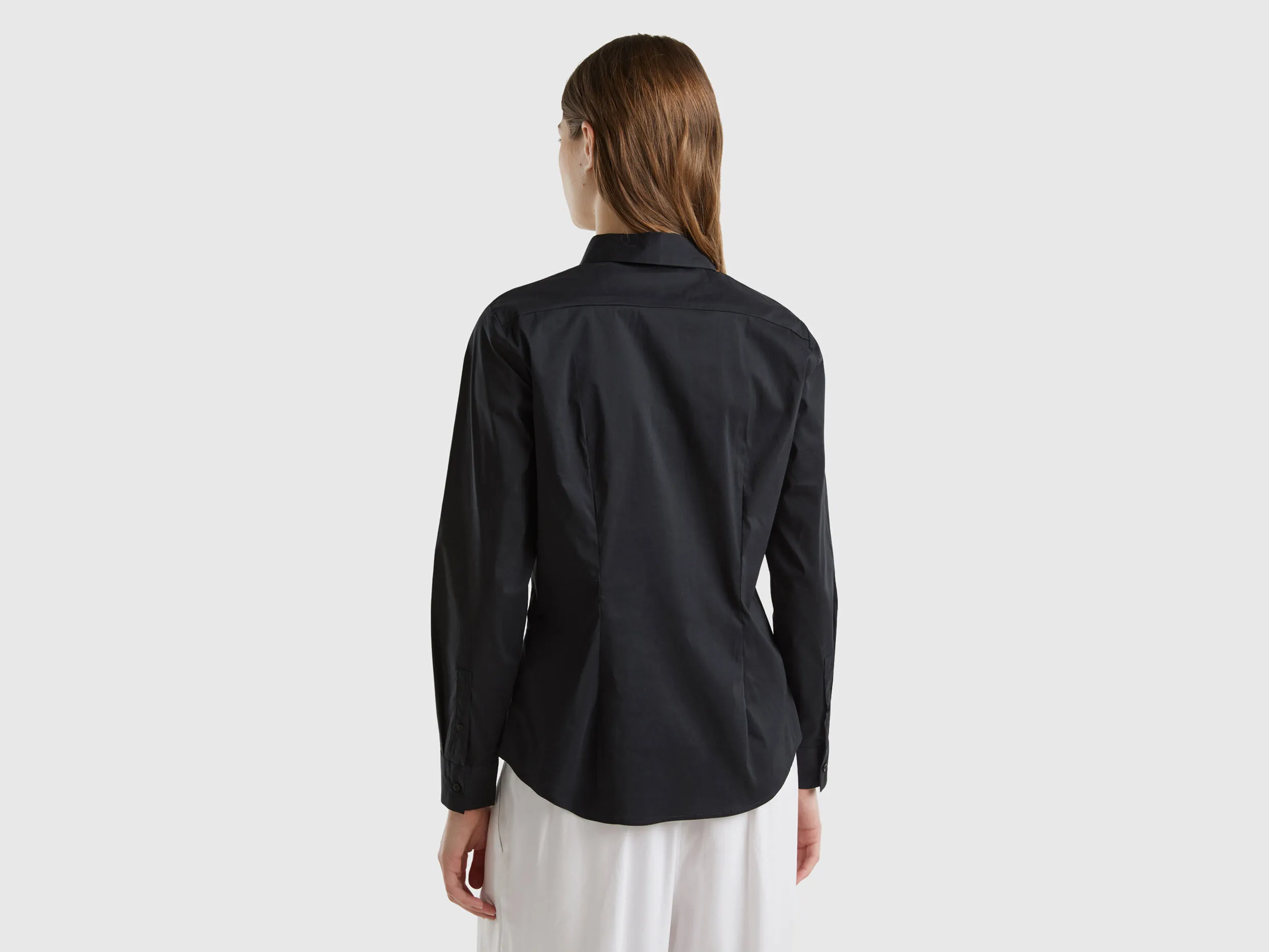 Camisa de algodón elástico mixto