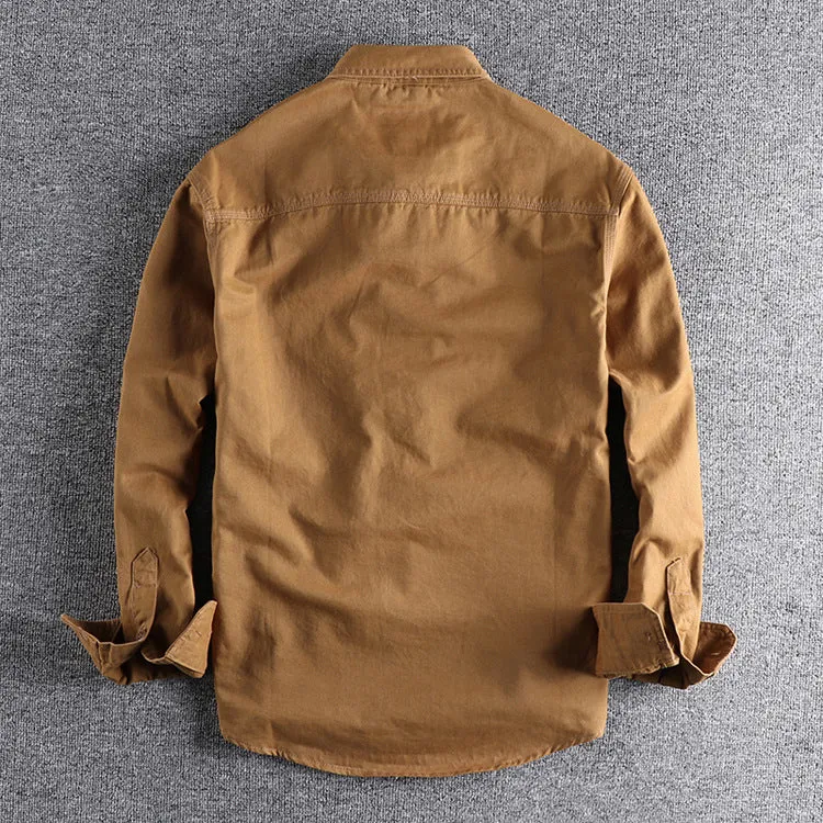 Camisa De Color Sólido En Algodón Para Hombre
