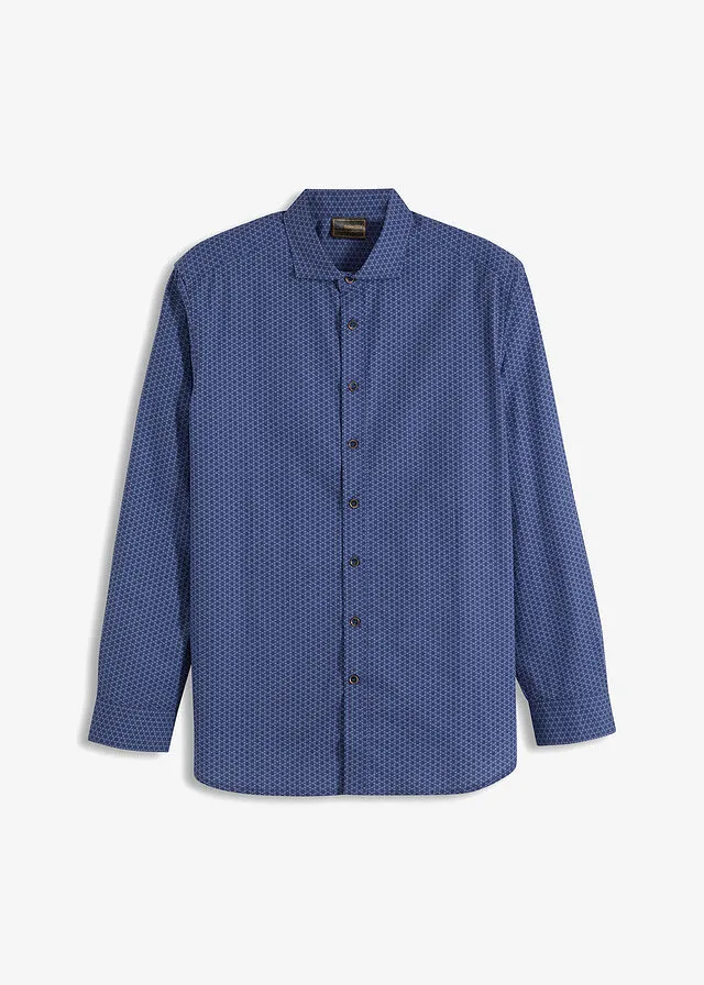 Camisa de manga larga Azul