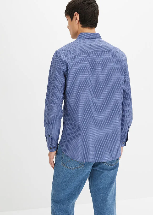 Camisa de manga larga Azul