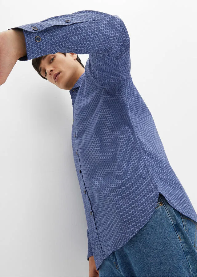 Camisa de manga larga Azul