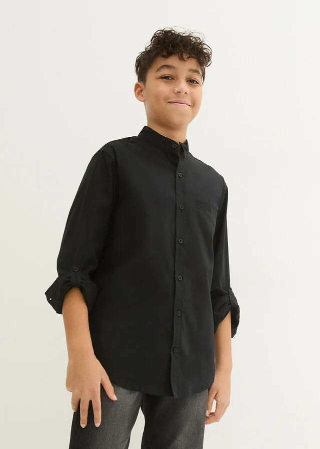 Camisa de manga larga Negro