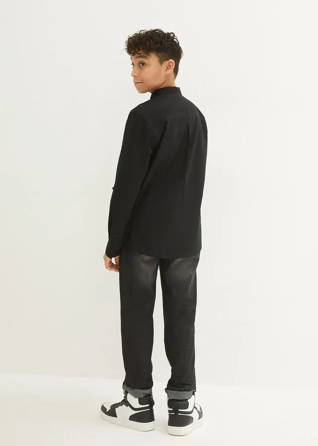Camisa de manga larga Negro