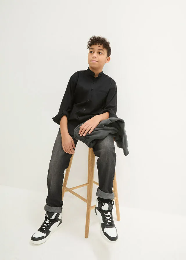 Camisa de manga larga Negro