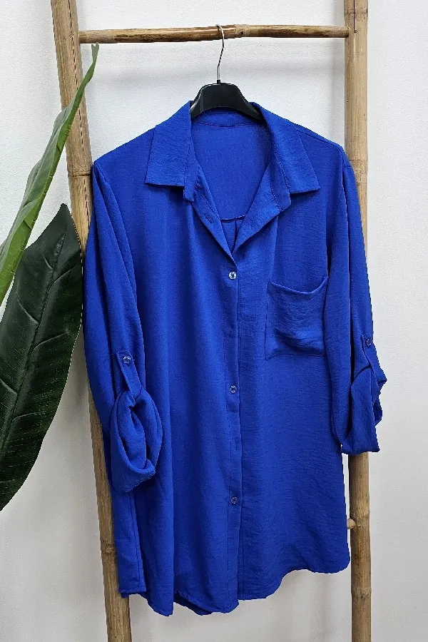 Camisa Larga Basic Azulon