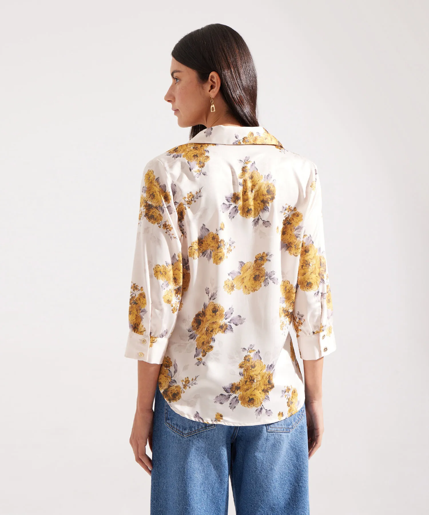 CAMISA MANGA TRES CUARTOS ESTAMPADA