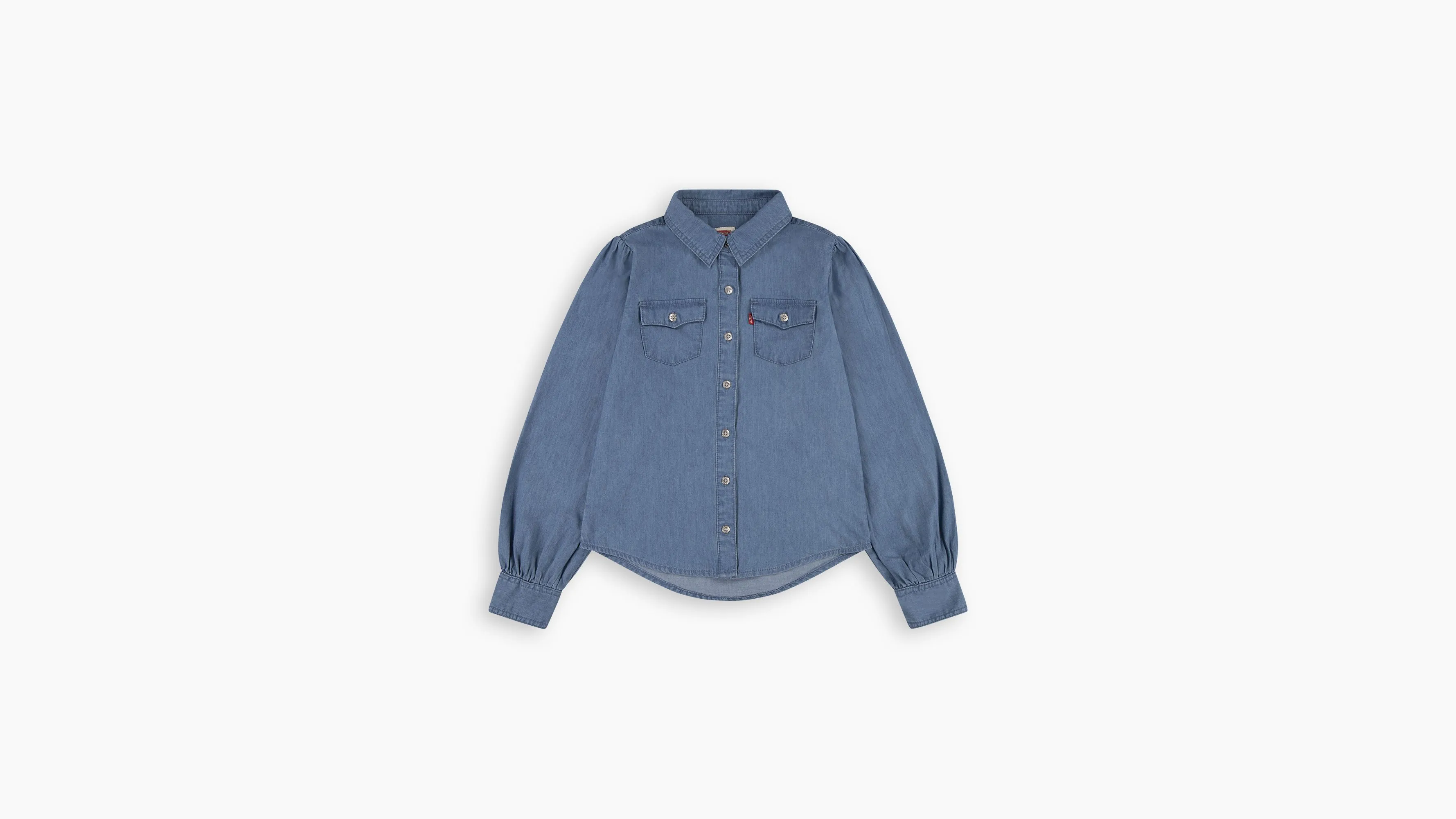 Camisa Para Adolescentes De Manga Larga Tejana En Denim
