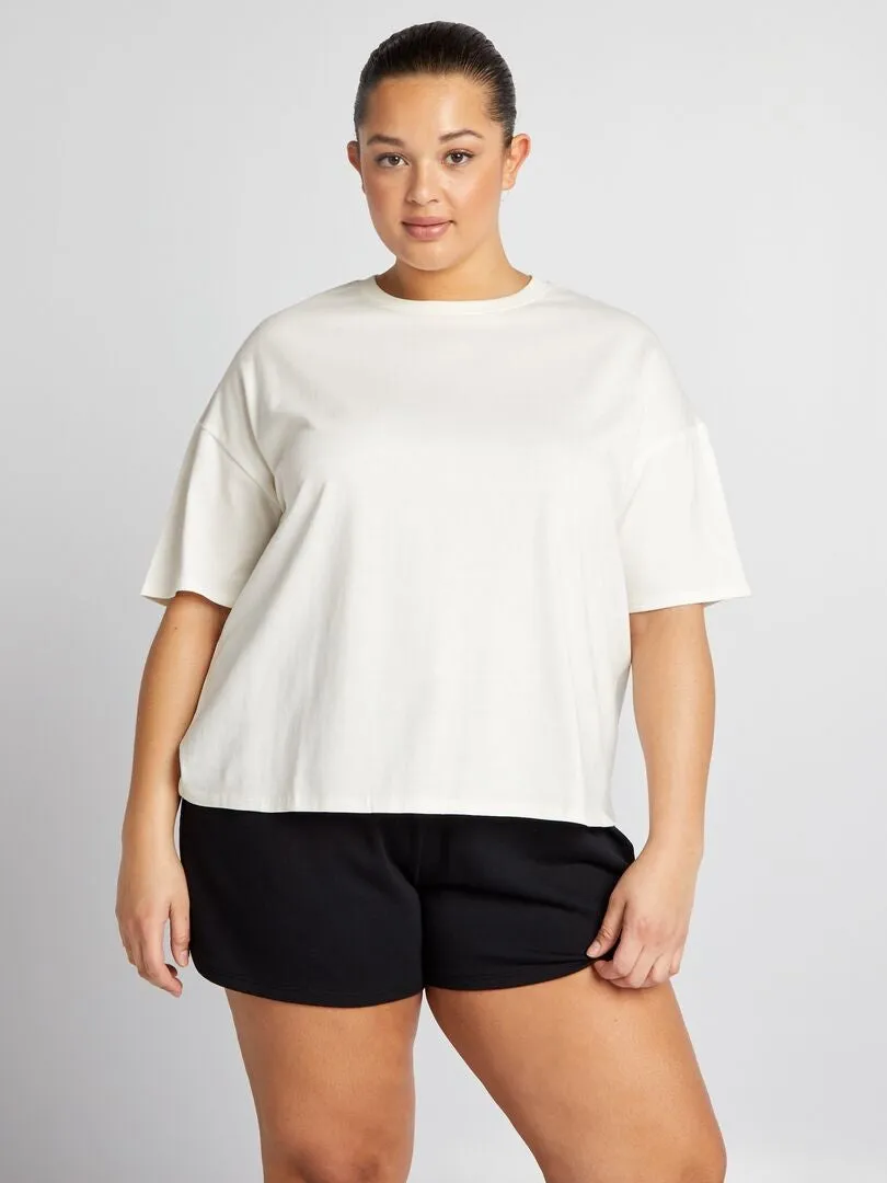 CAMISETA BáSICA CON MANGA CAíDA  TOUGH COTTON¿  BLANCO