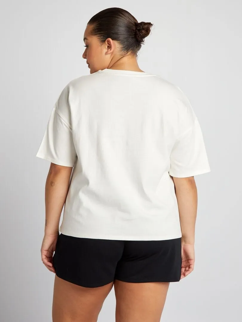 CAMISETA BáSICA CON MANGA CAíDA  TOUGH COTTON¿  BLANCO
