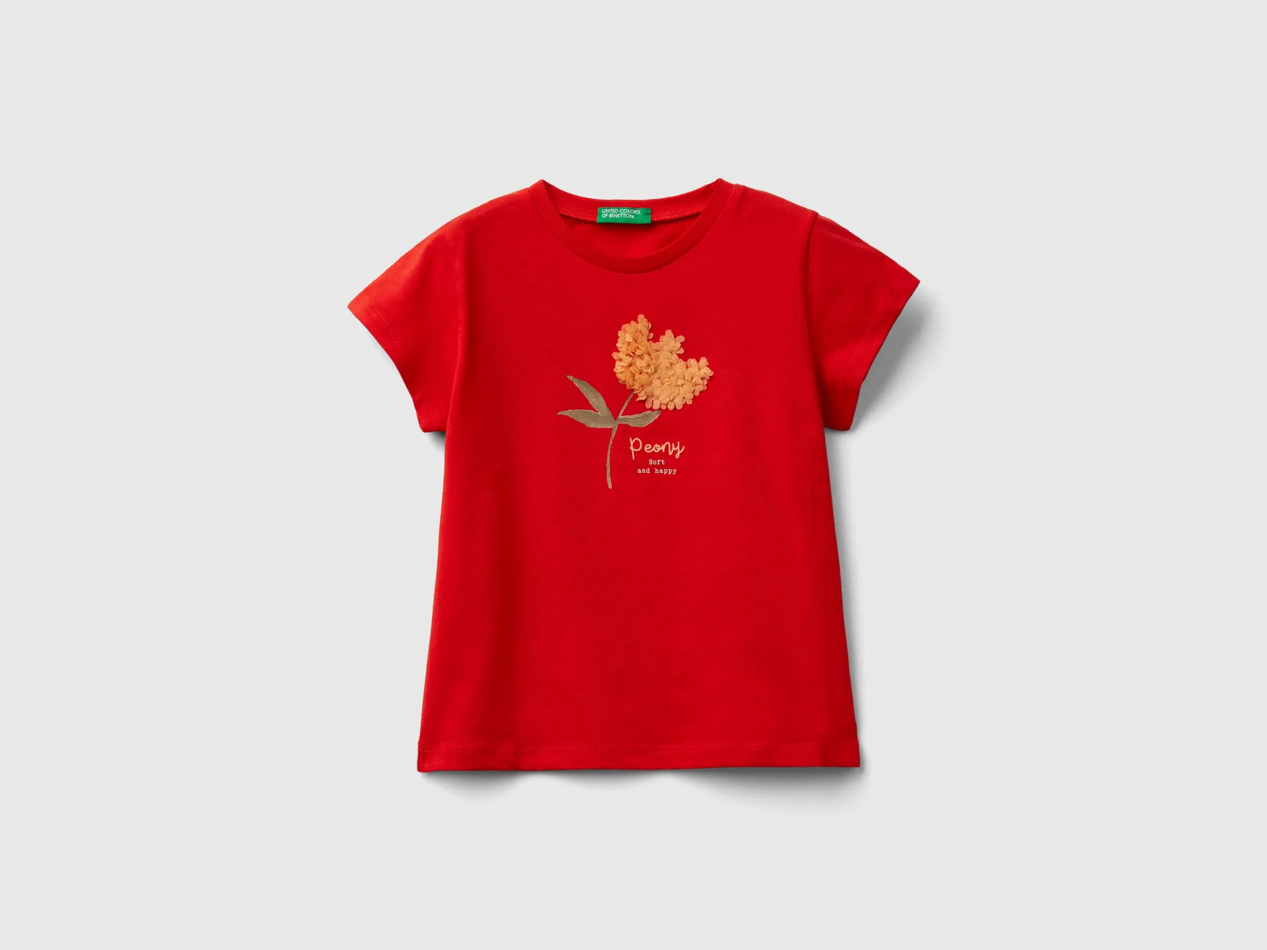 Camiseta con aplicación de efecto pétalos