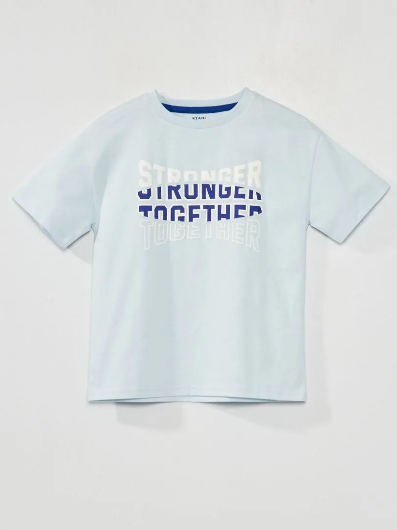 CAMISETA CON MENSAJE  AZUL
