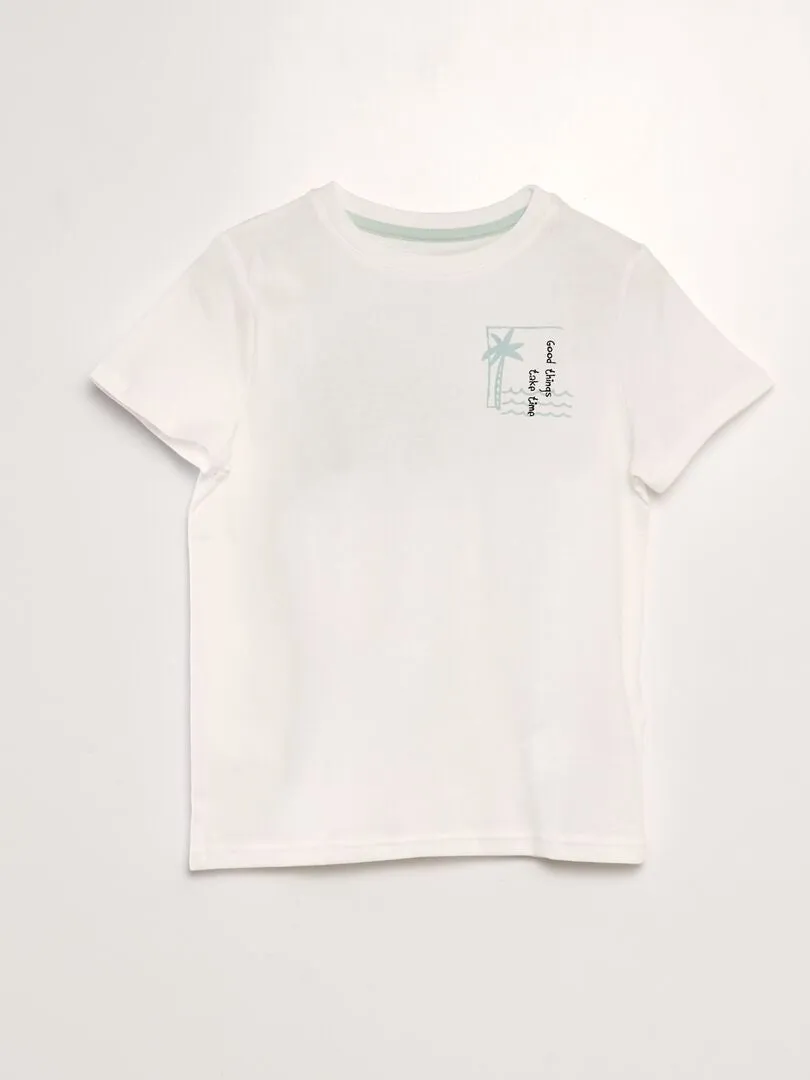 CAMISETA CON MENSAJES ESTAMPADOS  BEIGE