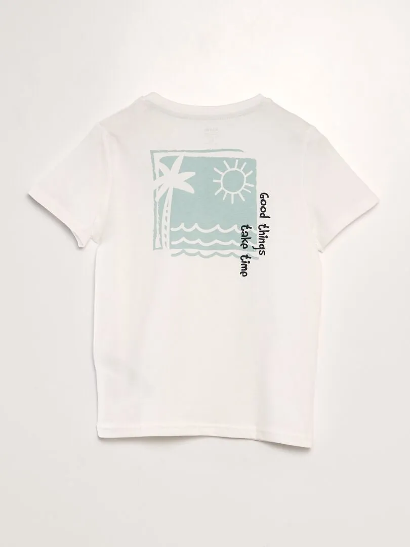 CAMISETA CON MENSAJES ESTAMPADOS  BEIGE