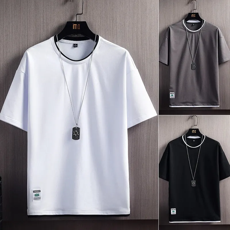 Camiseta De Color Sólido Para Hombre