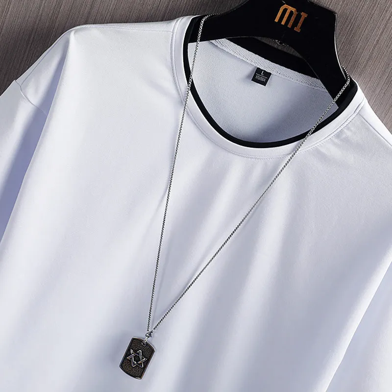 Camiseta De Color Sólido Para Hombre