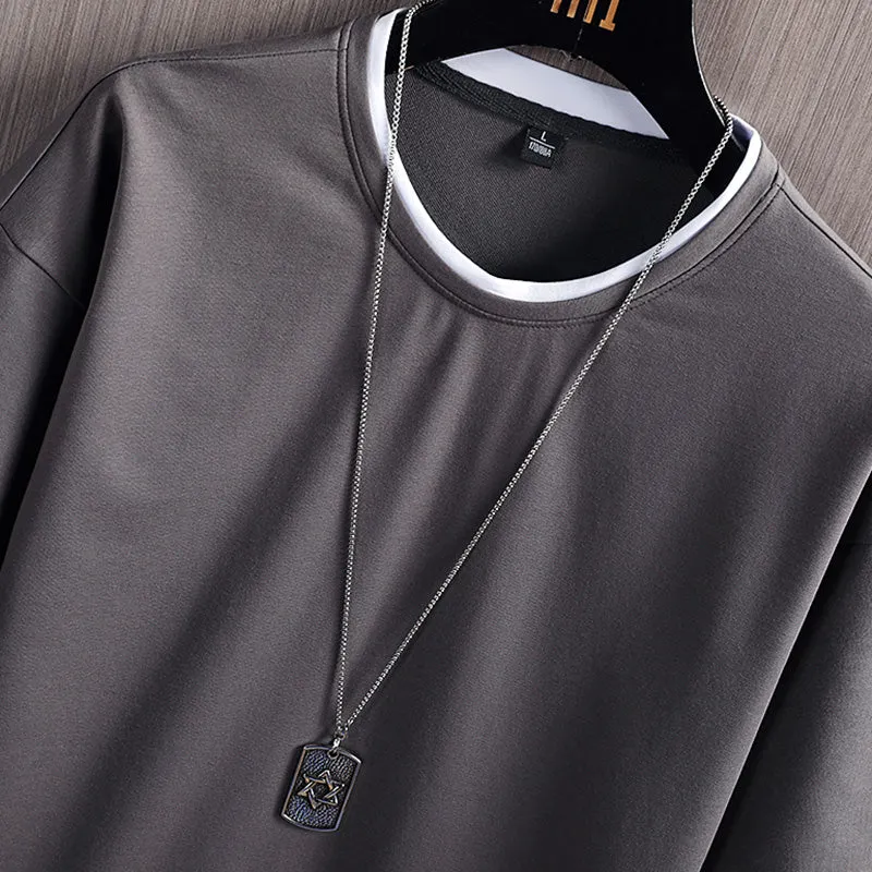 Camiseta De Color Sólido Para Hombre