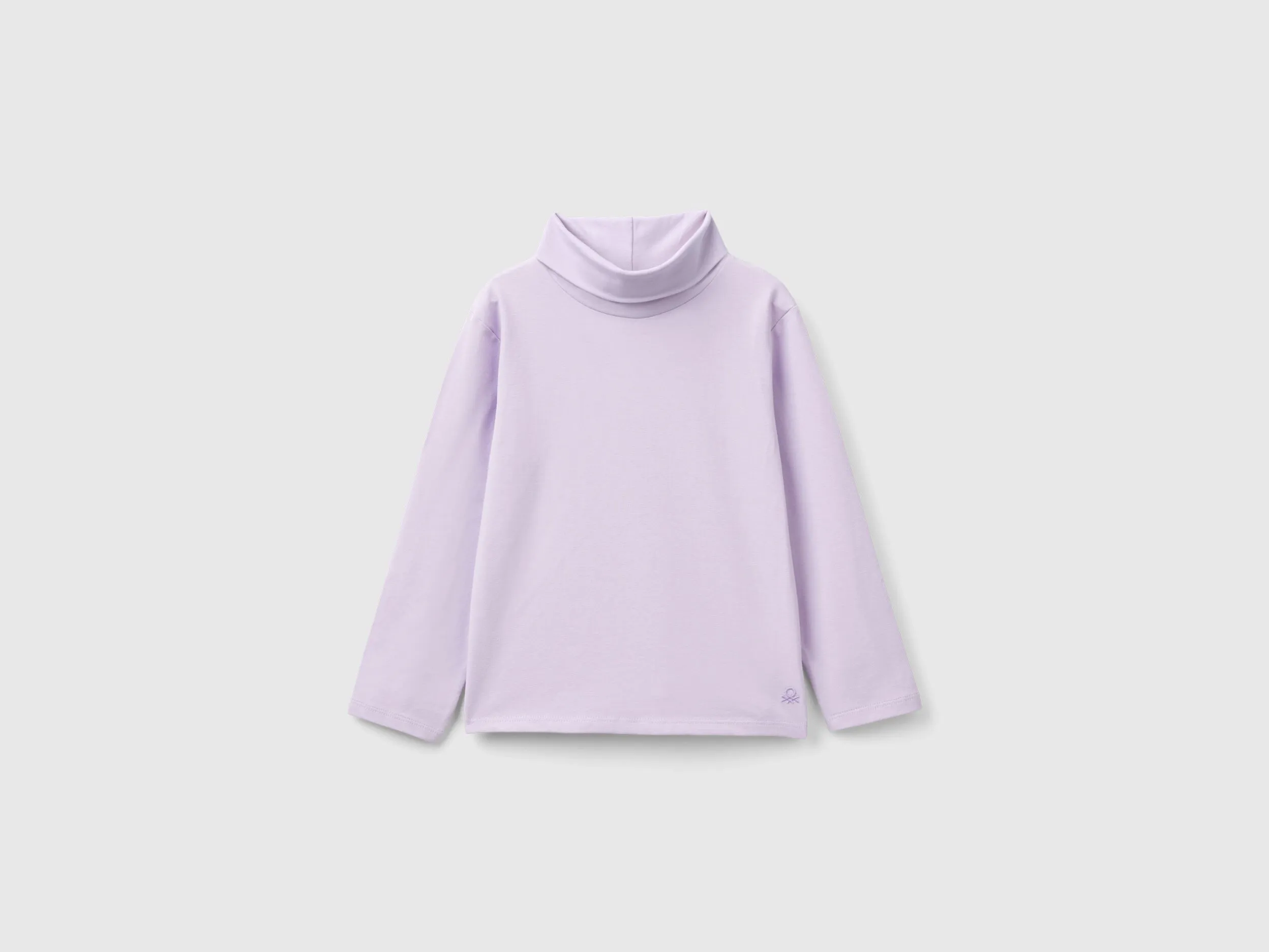 Camiseta de cuello alto de algodón elástico