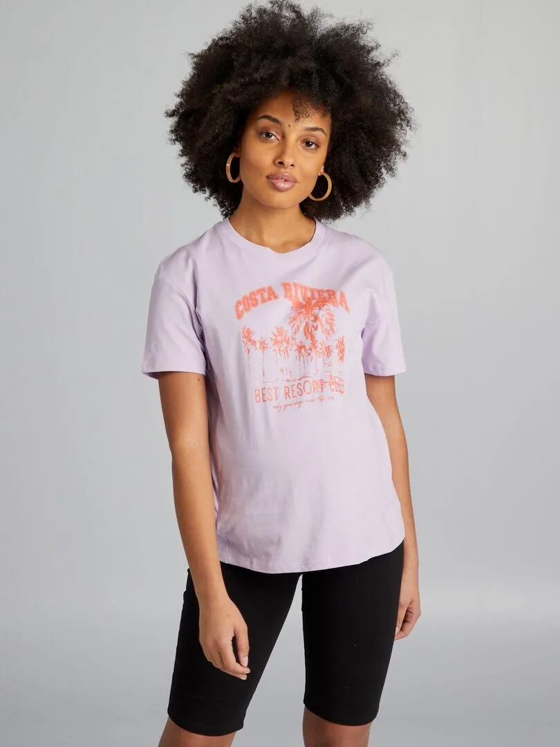 CAMISETA DE LACTANCIA CON CUELLO REDONDO  PURPURA
