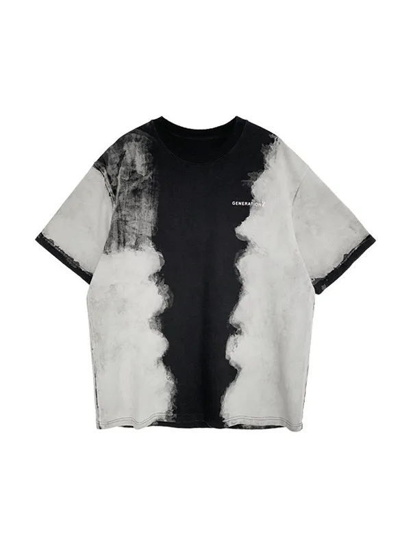 Camiseta de manga corta Tie Dye de media manga para hombre