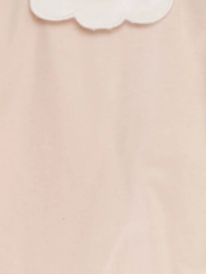 CAMISETA DE MANGA LARGA CON CUELLO FESTONEADO  ROSA