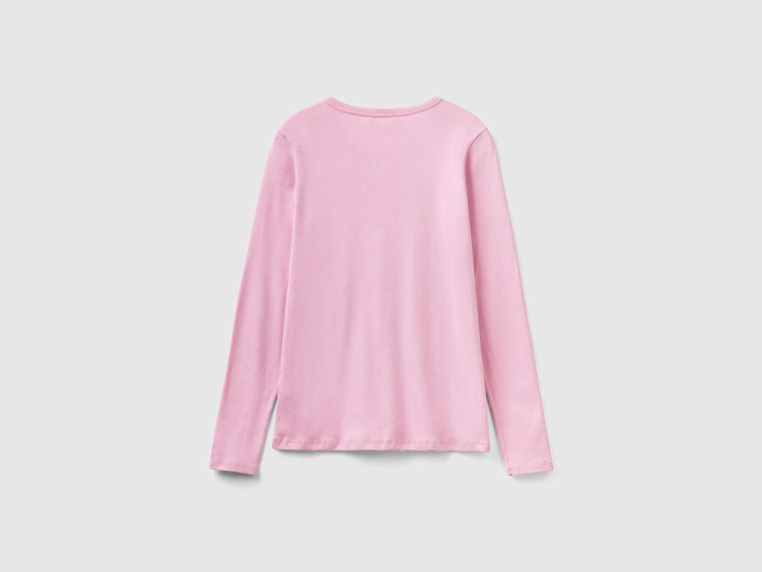 Camiseta de manga larga de 100 % algodón rosa pastel