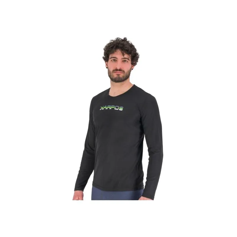 Camiseta de manga larga para hombre Karpos LOMA JERSEY LS (NEGRO/VERDE JASMÍN)