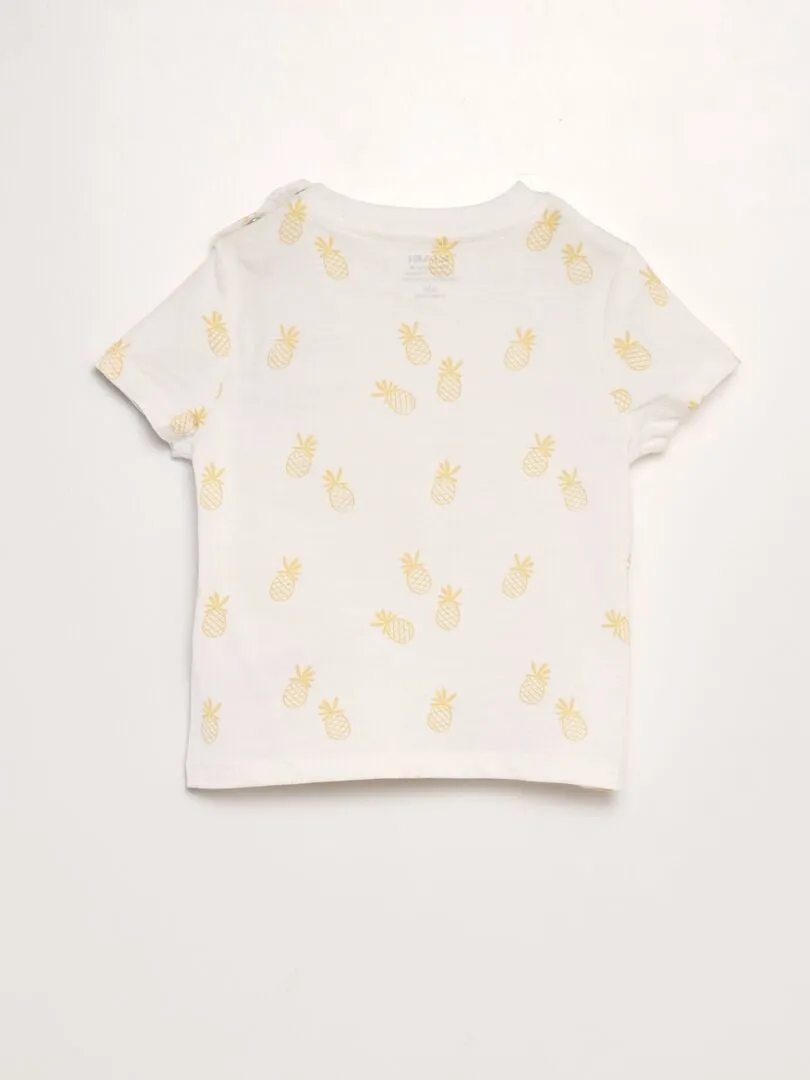 CAMISETA ESTAMPADA CON BOLSILLO  BLANCO