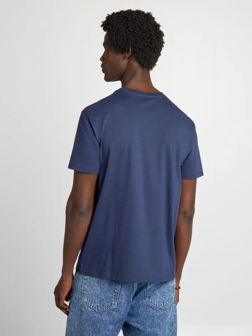 CAMISETA ESTAMPADA DE MANGA CORTA  AZUL