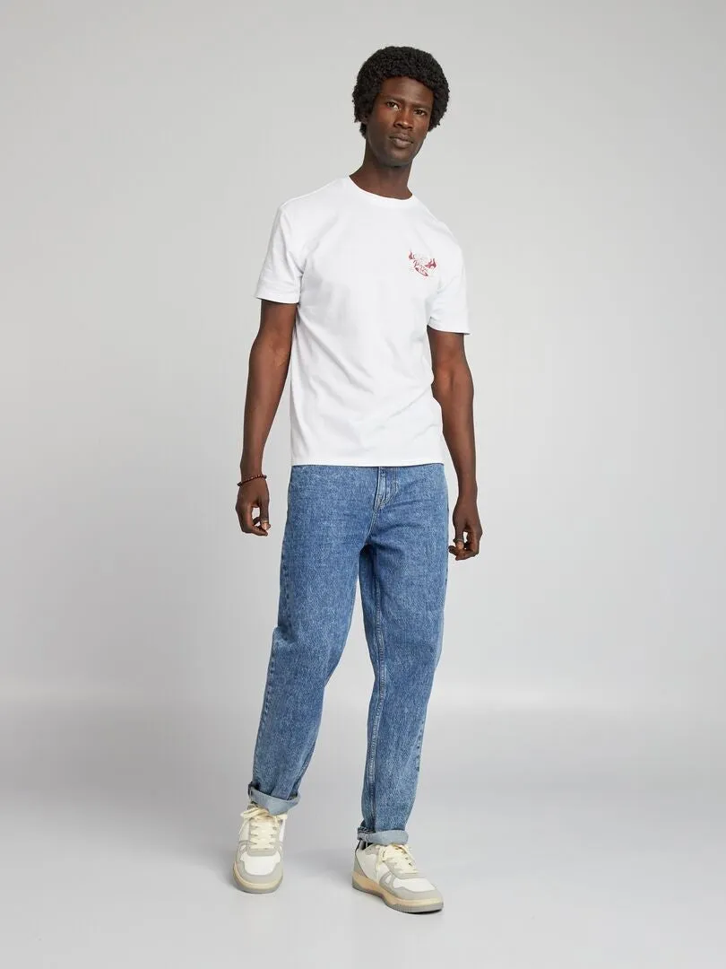 CAMISETA ESTAMPADA DE MANGA CORTA  BLANCO