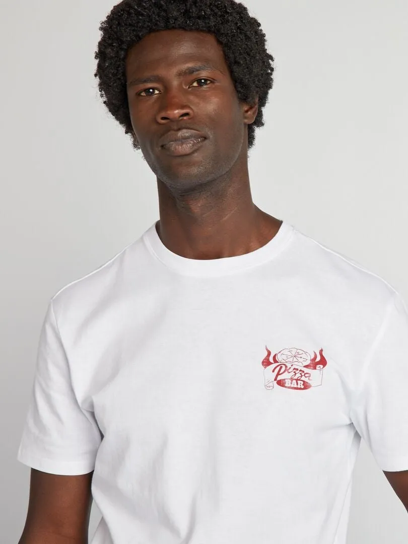CAMISETA ESTAMPADA DE MANGA CORTA  BLANCO